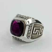 Load image into Gallery viewer, Natural Amethyst Ring 92.5 Sterling Silver Ring, Natural Amethyst Gemstone Ring, February Birthstone Ring, Amethyst Wedding&amp;Engagement Ring, Mens Ring, Gift Jewelry Ring For Him

