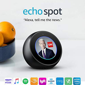 Echo Spot - Smart Alarm Clock with Alexa - Black