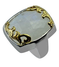 Load image into Gallery viewer, Carillon Rainbow Moonstone Natural Gemstone Cushion Shape 925 Sterling Silver Ring For Women for Men | Size: 4 to 10
