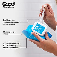 Load image into Gallery viewer, Good Clean Love Rebalance Personal Moisturizing &amp; Cleansing Wipes, Naturally Reduces Odor &amp; Supports Vaginal Health, pH-Balanced Feminine Hygiene Product, 30 Wipes
