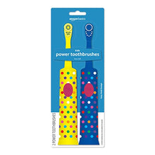 Load image into Gallery viewer, Amazon Basics Kids Battery Powered Toothbrush, 2 Count, 1 Pack (Previously Solimo)
