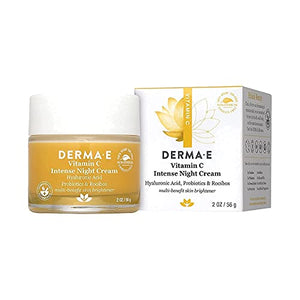 DERMA E Vitamin C Skincare Bundle – DERMA E Vitamin C Intense Night Cream (2 oz) and DERMA E Vitamin C Concentrated Serum (2 fl oz) – Brightening Anti-Wrinkle Face Cream and Serum