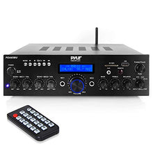 Load image into Gallery viewer, Wireless Bluetooth Power Amplifier System - 200W Dual Channel Sound Audio Stereo Receiver w/ USB, AUX, MIC IN w/ Echo, Radio - For Home Theater Entertainment via RCA, Studio Use - Pyle PDA65BU,Black
