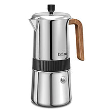 Load image into Gallery viewer, brim 6 Cup Moka Maker with Wood Pattern Handle

