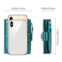 Load image into Gallery viewer, SENDEFN Small Womens Wallet Leather Bifold Card Holder RFID Blocking with Zipper Coin Pocket
