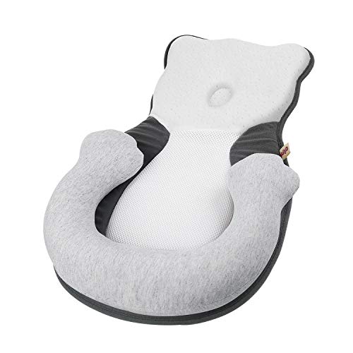 OTTOLIVES Portable Baby Bed Head Support Pillow Newborn Lounger Babies Bed Mattress Nest for Baby Sleep Positioning Removable Easy Cleaning Sleeping Lounger