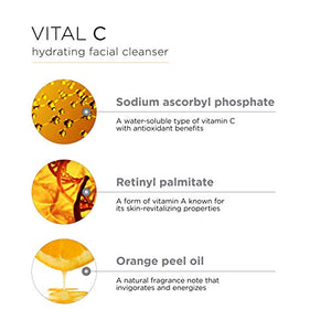 IMAGE Skincare VITAL C Hydrating Facial Cleanser - Gentle Cleanser with Vitamin C and Vitamin A to Support Healthy-Looking, Radiant Skin - 6 fl oz