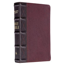 Load image into Gallery viewer, KJV Holy Bible, Giant Print Standard Size Premium Full Grain Leather Red Letter Edition - Thumb Index &amp; Ribbon Marker, King James Version, Burgundy/Mahogany
