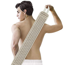 Load image into Gallery viewer, Suntee Exfoliating Back Scrubber &amp; Exfoliating Sponge Pad Set for Shower, Bath Shower Scrubber for Men and Women, Luffa Scrubber to Deep Clean Relax Your Body (36.5&#39;&#39; length 4.5&#39;&#39; width)
