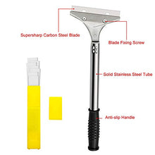 Load image into Gallery viewer, 4 Inch Razor Blade Tile Scraper Floor Wall Scraper Razor Blade Scraper with 10 Pieces Replacement Razor Blades for Removing Wallpaper, Sticker Glue Paint Floor Adhesive 2 Pieces (Black)
