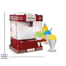 Load image into Gallery viewer, Nostalgia RSM602 Countertop Snow Cone Maker Makes 20 Icy Treats, Includes 2 Reusable Plastic Cups &amp; Ice Scoop, Retro Red

