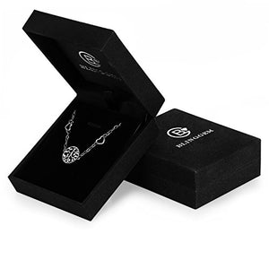 BlingGem Women's Tree of Life Bracelet White Gold-Plated 925 Sterling Silver Family Tree Symbol Love Heart Charm Gift for Women