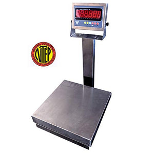 PEC Scales Recycling 304 Stainless Steel Bench Scale/Shipping Scale, NTEP Legal for Trade (18" x 18")