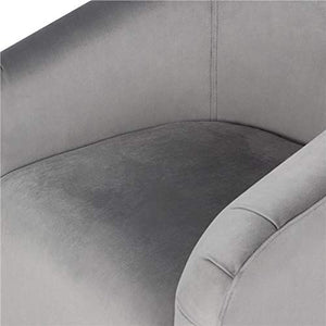 YAHEETECH Velvet Accent Chair Arm Chair - Accent Barrel Chair - Set of 2 - Gray