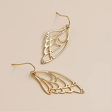 Load image into Gallery viewer, 14K Gold Plated Metal texture butterfly element earrings simple and fashionable temperament butterfly wing earrings for Women Girl Gifts Valentines/Birthday/ Anniversary / Mother’s Day
