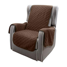 Load image into Gallery viewer, Home Details Quilted Reversible Furniture Protector Slipcover, Good for Dog Hair, Dust &amp; Spills, Machine Washable, Recliner, Chocolate-Taupe
