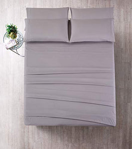 JSD Ultra Soft Brushed Microfiber Sheet Set 4 Piece, Light Grey Twin Sheets Extra Deep Pocket 100 GSM Hotel Quality Sheets, Durable Wrinkle Free
