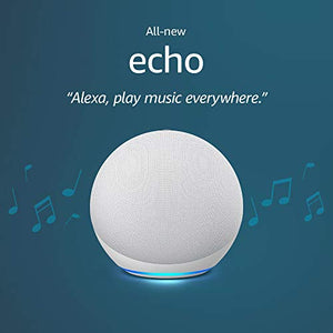 All-new Echo (4th Gen) | With premium sound, smart home hub, and Alexa | Glacier White