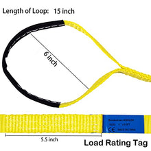 Load image into Gallery viewer, 2 Pack Lifting Slings Straps 8 Foot by 1 inch 1333 lbs Capacity Heavy Duty Lifting Stitching Web Flat Eye to Eye Loop Ends for Rock Tree Saver Lifting Furniture Appliances Machine
