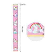 Load image into Gallery viewer, Sylfairy Growth Chart, Kids Wall Ruler Removable Height Measure Chart for Boys Girls Growth Ruler Unicorn Wall Room Decoration 79" x 7.9"（Pink Unicorn)
