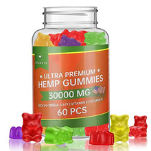 Load image into Gallery viewer, Hemp Gummies 30000MG - 100% Natural Hemp Oil Infused Gummies for Pain, Anxiety, Stress &amp; Inflammation Relief, Calm Mood
