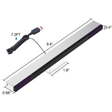 Load image into Gallery viewer, KIMILAR Replacement Wired Infrared IR Ray Motion Sensor Bar Compatible with Wii and Wii U Console (Silver/Black)
