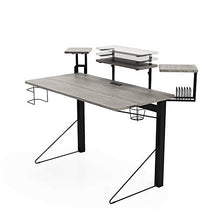 Load image into Gallery viewer, DAR CORE Computer Gaming Desk, Standard, Gray/Black
