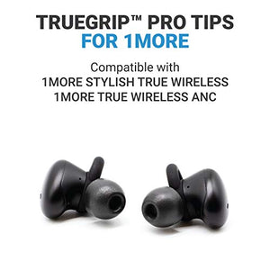 Comply TrueGrip Pro Memory Foam Tips for 1More True Wireless Devices (Small, 3 Pairs), Black (35-42230-11)