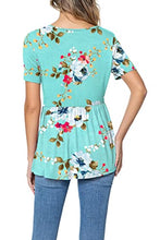 Load image into Gallery viewer, levaca Womens Summer Floral Short Sleeve Pregnancy Maternity Tops Shirts Mint L
