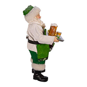 Kurt S. Adler Kurt Adler 10.5-Inch Fabriché Musical Irish Chef Santa, Multi