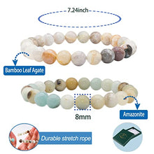 Load image into Gallery viewer, Bivei Natural Gem Semi Precious Reiki Healing Crystals Handmade 8mm Round Beads Stretch Bracelet
