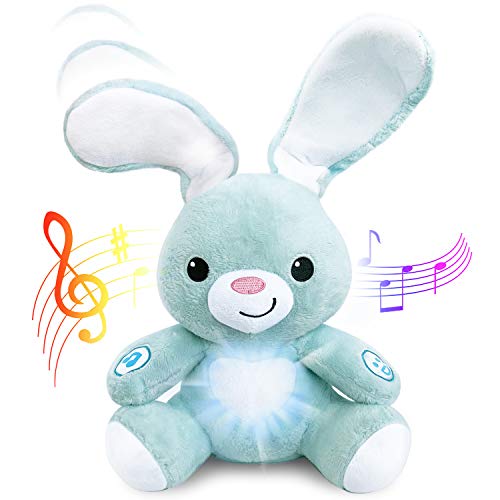 Singing Easter Bunny Stuffed Animal - Interactive Soft Stuffed Peekaboo Bunny Plush, 16 inches Tall Singing Peek a Boo Animal Toy. for Ages 6 Months to 5 Year Old
