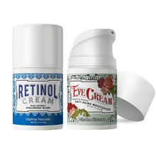 Load image into Gallery viewer, LilyAna Naturals Anti Aging Retinol Cream and Eye Cream Bundle 1.07 oz - Retinol Moisturizer for Face and Under Eye Cream for Dark Circles and Puffiness, Improve the look of Fine Lines and Wrinkles
