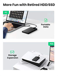 UGREEN 2.5" Hard Drive Enclosure USB C 3.1 Gen 2 to SATA III 6Gbps for SSD HDD 9.5 7mm External Hard Drive Disk Case with UASP Compatible with WD Seagate Toshiba Samsung Hitachi PS4 Xbox Router
