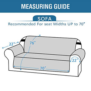 100% Waterproof Sofa Furniture Cover Suede Couch Covers for Dogs Velvet Sofa Protector Leather Sofa Cover Seat Width 70" Sofa Slipcovers with 2" Strap and Non-Slip Backing (Sofa, Taupe)