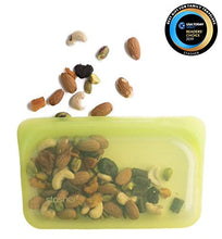 Load image into Gallery viewer, Stasher Platinum Silicone Food Grade Reusable Storage Bag, Lime (Snack) | Reduce Single-Use Plastic | Cook, Store, Sous Vide, or Freeze | Leakproof, Dishwasher-Safe, Eco-friendly | 12 Oz
