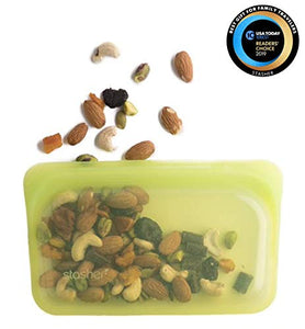 Stasher Platinum Silicone Food Grade Reusable Storage Bag, Lime (Snack) | Reduce Single-Use Plastic | Cook, Store, Sous Vide, or Freeze | Leakproof, Dishwasher-Safe, Eco-friendly | 12 Oz