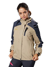 Load image into Gallery viewer, Spmor Women&#39;s Waterproof Jacket Rain Coat Windproof Breathable Hooded Windbreaker Jacket Khaki X-Large
