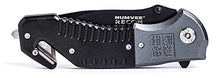Load image into Gallery viewer, Humvee HMV-KTR-08 Recon 8 Folding Knife with Partially Serrated Stainless Steel Blade and Metal Pocket Clip, Black
