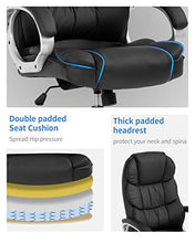 Load image into Gallery viewer, Office Chair Computer High Back Adjustable Ergonomic Desk Chair Executive PU Leather Swivel Task Chair with Armrests Lumbar Support (Black)
