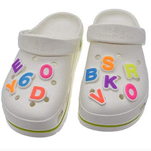 Load image into Gallery viewer, PartyFUN 72PCS Letters Shoes Charms GLOW IN THE DARK Shoes Charms for Clog Shoes &amp; Wristband Bracelet Party Gifts
