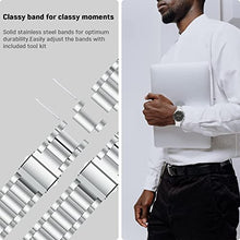 Load image into Gallery viewer, Kartice No Gap Bands Compatible with 2021 Samsung Galaxy Watch 4 Classic 46mm Bands No Gaps Solid Stainless Steel Metal Watch Bands for Galaxy Watch 4 Classic 46mm Men Women Band (Silver)
