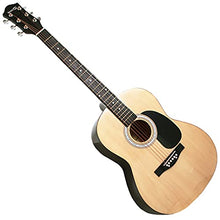 Load image into Gallery viewer, RockJam Acoustic Guitar Superkit Includes Stand, Gig Bag, Tuner, Picks, Plectrum Holder, Spare Strings &amp; Online Lessons 6 String Pack, Right, Natural, Full (RJW-101-N-PK)

