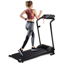 Load image into Gallery viewer, GYMAX Folding Treadmill, Electric Motorized Running Walking Machine with LCD Monitor &amp; Cup Holder, Portable Easy Assembly Treadmill for Home Office Apartment
