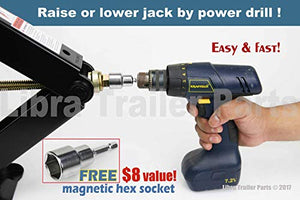 Set 4 Libra 24" 5000lbs RV Trailer Stabilizer Leveling Scissor Jacks w/ Dual Power Drill sockets & mounting Hardware Set