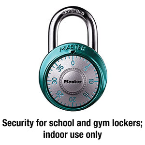Master Lock 1561DLTBLU Locker Lock Combination Padlock, 1 Pack, Light Blue