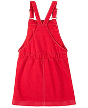Load image into Gallery viewer, Nautica Girls' Knit Overall Dress, Carmine 12, 2T
