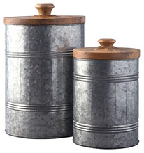 Load image into Gallery viewer, Signature Design by Ashley Divakar Industrial Farmhouse Galvanized Metal 2 Piece Jar Set, Gray
