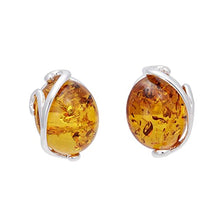 Load image into Gallery viewer, Sterling Silver and Baltic Honey Amber Stud Earrings"Monique"
