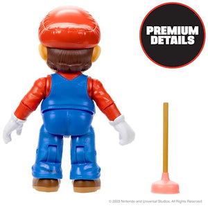 The Super Mario Bros. Movie - 5 Inch Action Figures Series 1 – Mario Figure with Plunger Accessory